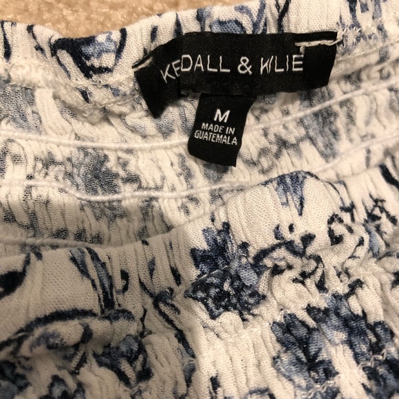 Kendall & Kylie Off Shoulder Dress Blue Floral - Picture 6 of 8